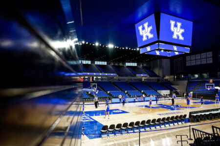 Wide. Facility. Arena.
Kentucky women’s basketball first practice in Historic Memorial Coliseum.
Photo by Eddie Justice | UK Athletics